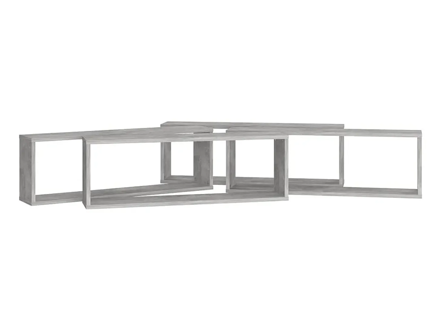 Estante de pared 4 uds contrachapado gris hormigón 80x15x26,5cm ES86746