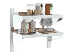 Estante de pared acero inoxidable plateado 50x30x60 cm ES164768