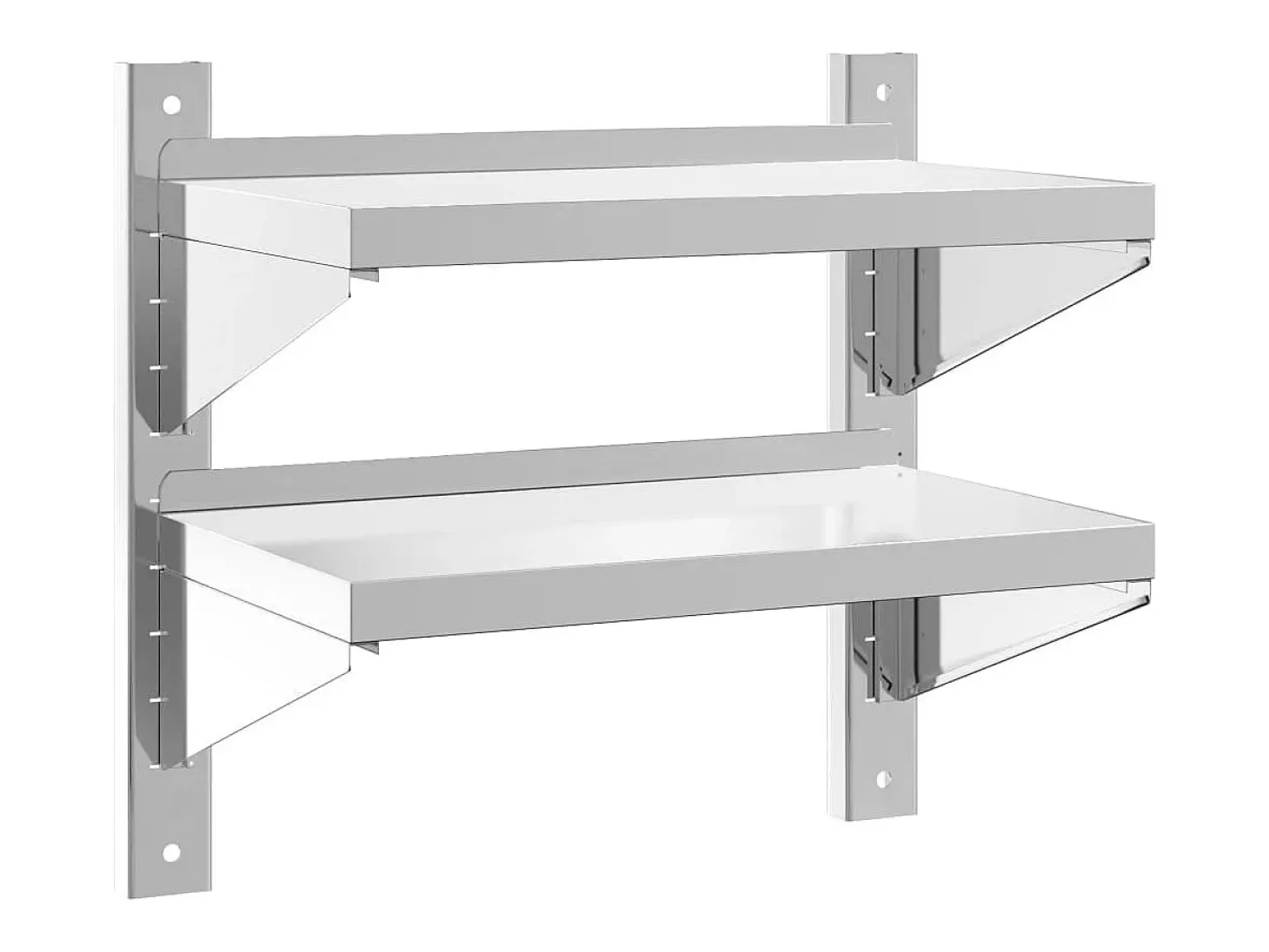 Estante de pared acero inoxidable plateado 50x30x60 cm ES164768