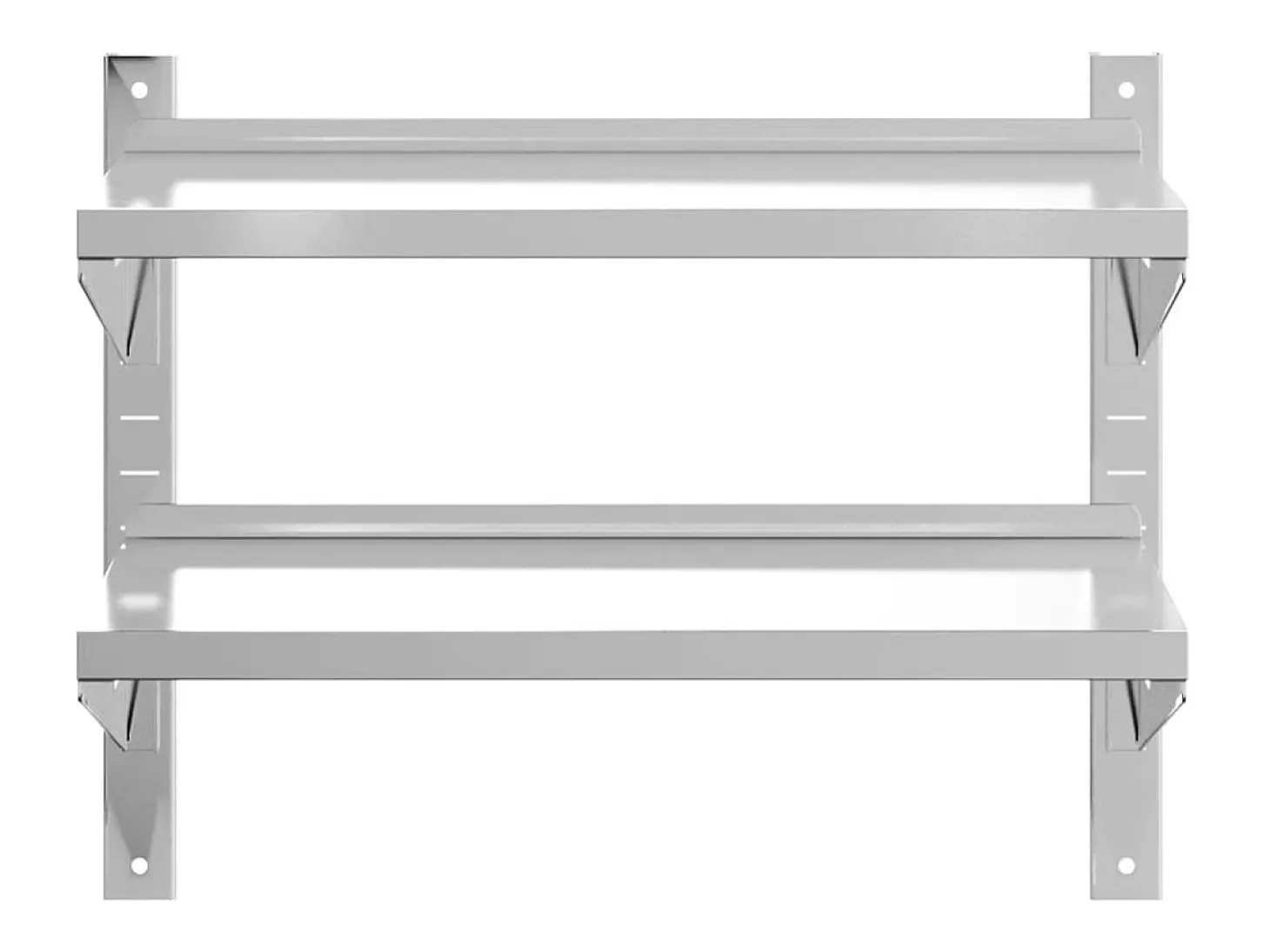 Estante de pared acero inoxidable plateado 75x40x60 cm ES130063