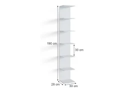 Estante de pared blanco 30x28x190 paolo