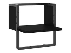 Estante de pared con barra negra 30x25x30 cm