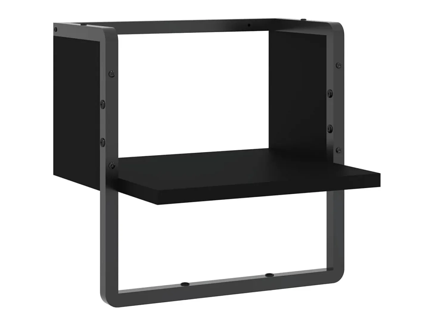 Estante de pared con barra negra 30x25x30 cm