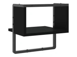 Estante de pared con barra negra 30x25x30 cm