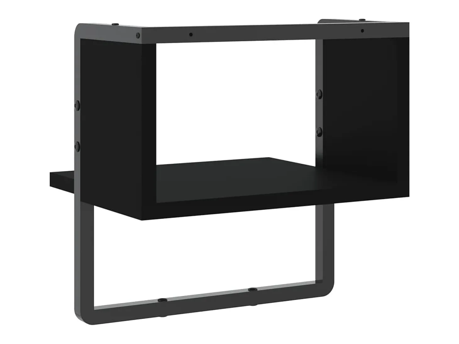 Estante de pared con barra negra 30x25x30 cm