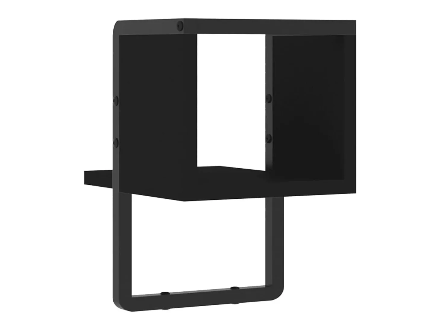 Estante de pared con barra negra 20x25x30 cm