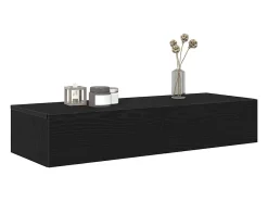 Estante de pared con cajones negro 100x36x19 cm madera de ingeniería