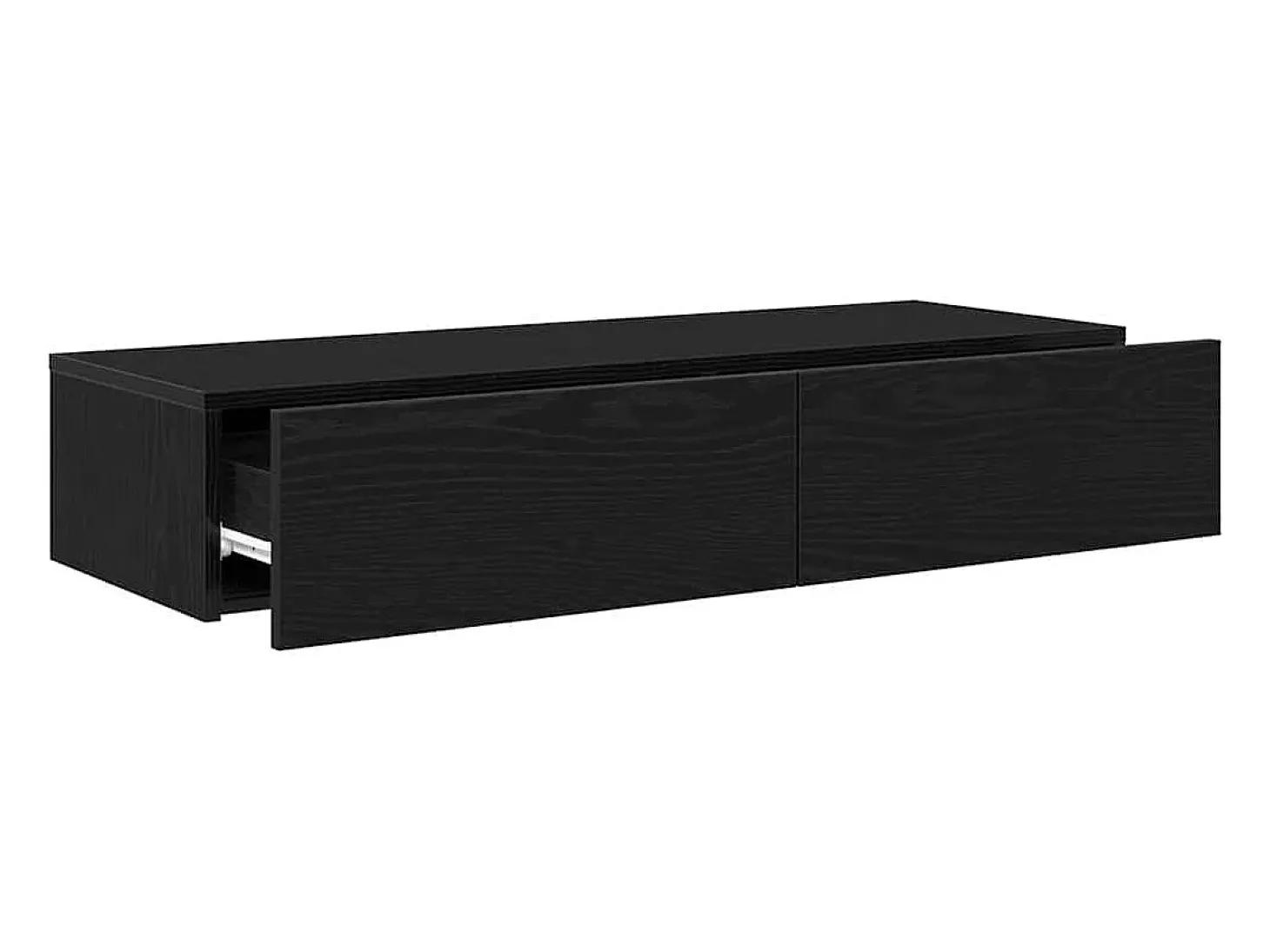 Estante de pared con cajones negro 100x36x19 cm madera de ingeniería
