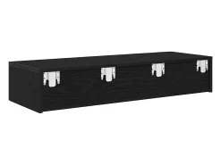 Estante de pared con cajones negro 100x36x19 cm madera de ingeniería