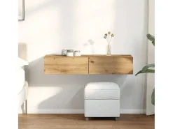 Estante de pared con cajones, roble artesanal, madera de ingeniería.