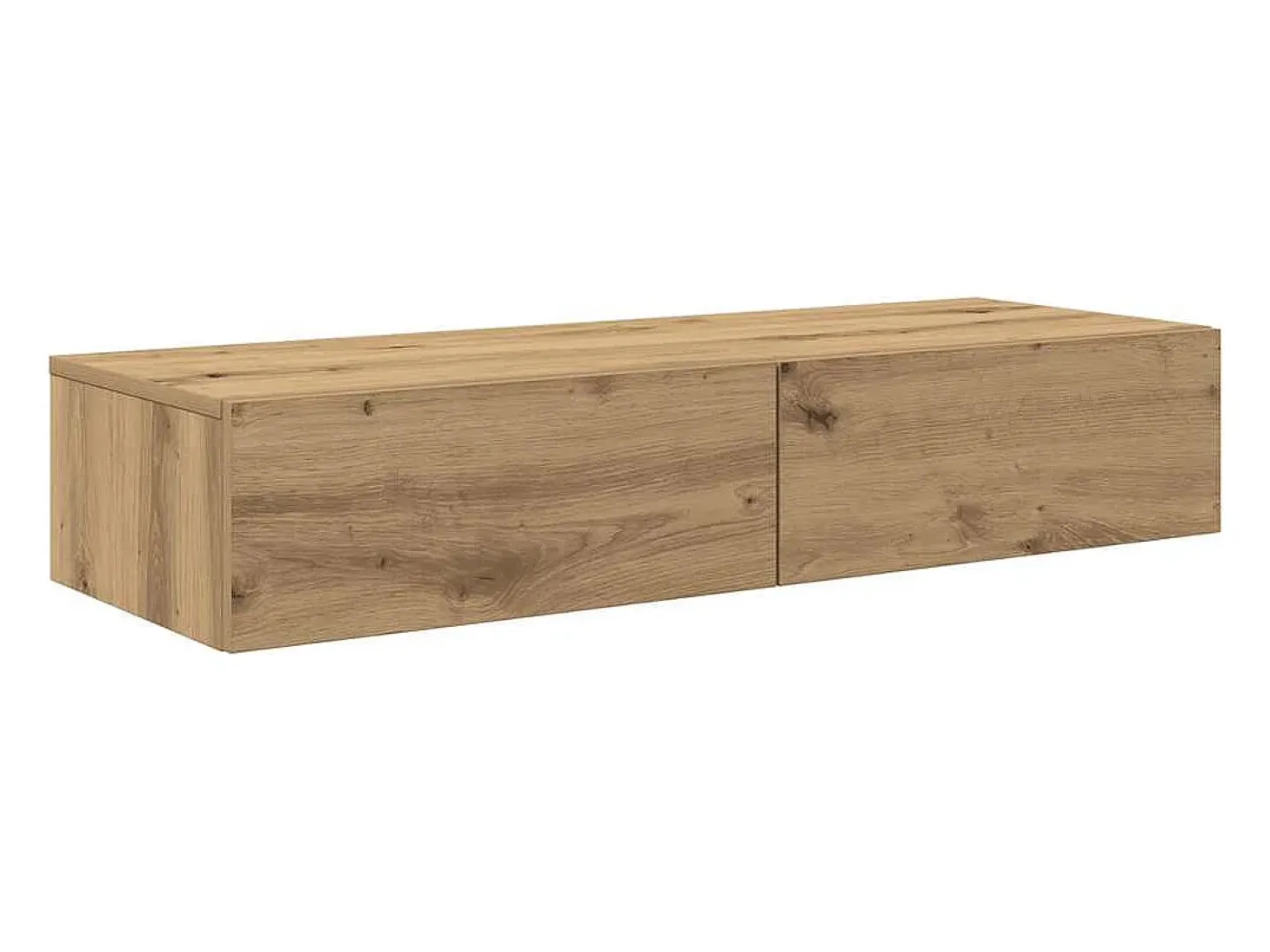 Estante de pared con cajones, roble artesanal, madera de ingeniería.