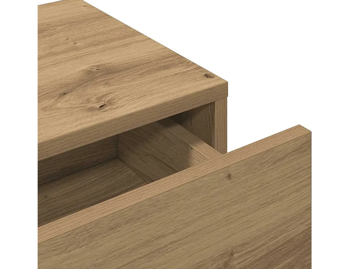 Estante de pared con cajones, roble artesanal, madera de ingeniería.