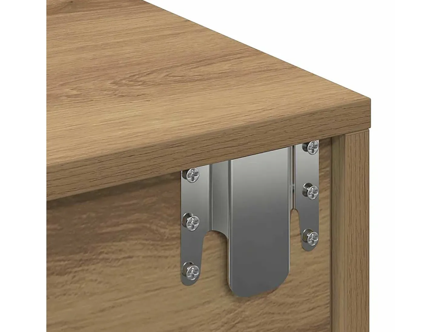 Estante de pared con cajones, roble artesanal, madera de ingeniería.