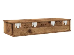 Estante de pared con cajones de madera vieja de ingeniería de madera