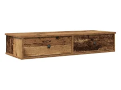 Estante de pared con cajones de madera vieja de ingeniería de madera