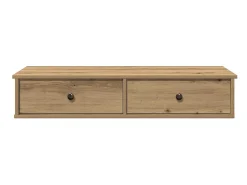 Estante de pared con cajones, roble artesanal, madera de ingeniería.