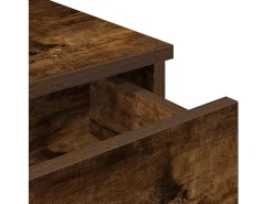 Estante de pared con cajones de madera de ingeniería de roble ahumado