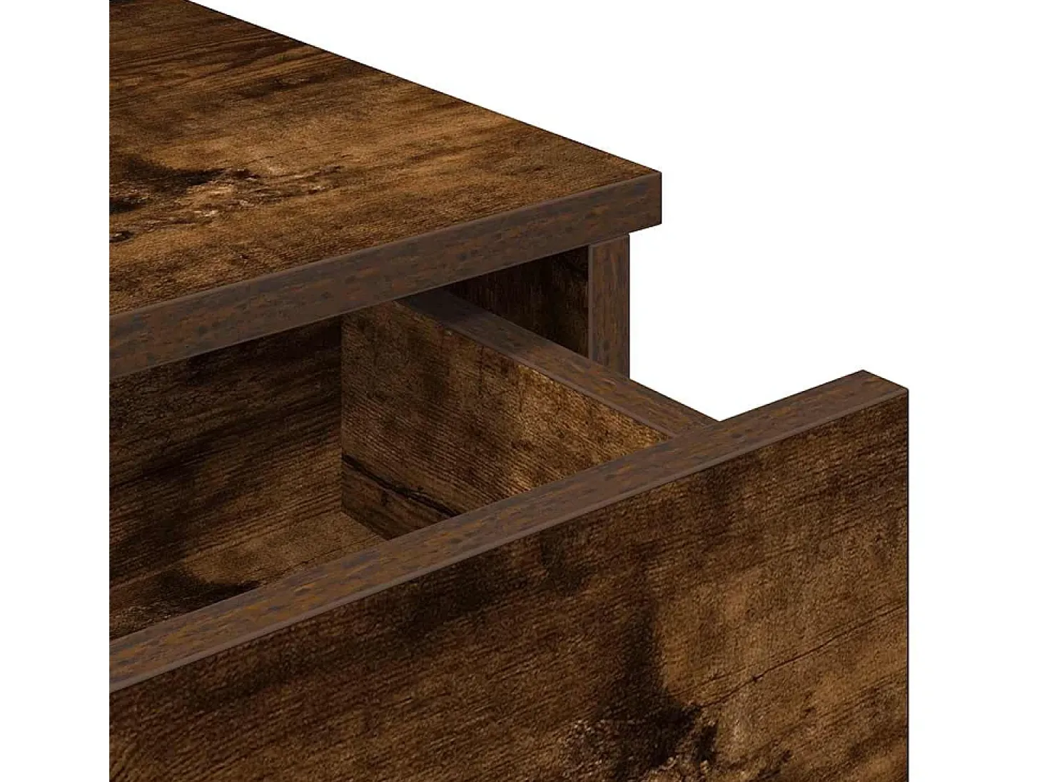 Estante de pared con cajones de madera de ingeniería de roble ahumado