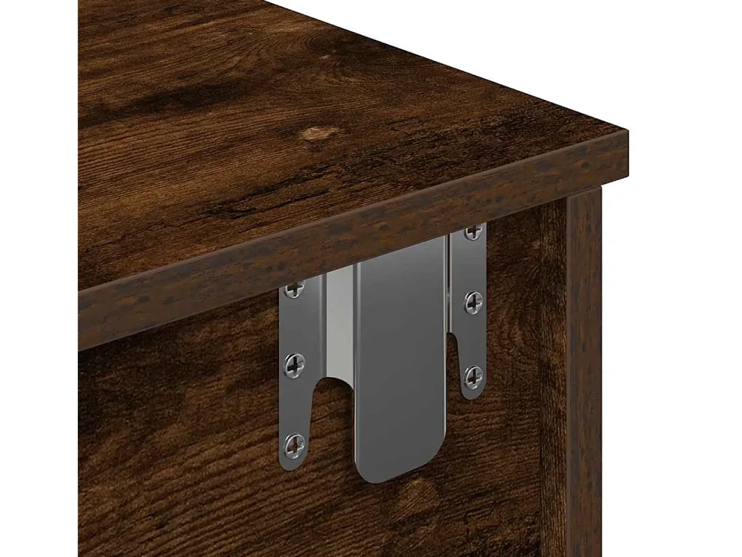 Estante de pared con cajones de madera de ingeniería de roble ahumado
