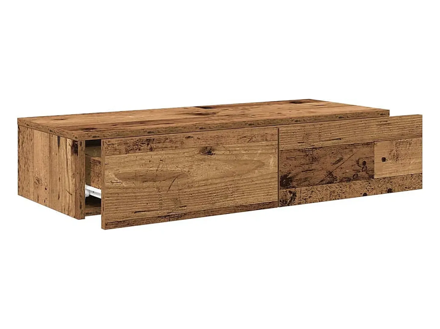 Estante de pared con cajones de madera vieja de ingeniería de madera