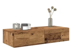 Estante de pared con cajones de madera vieja de ingeniería de madera