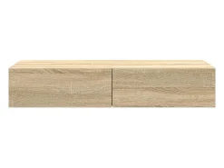 Estante de pared con cajones de madera de ingeniería de roble sonoma