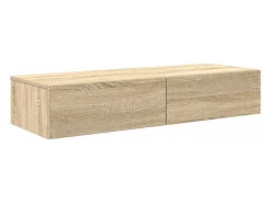 Estante de pared con cajones de madera de ingeniería de roble sonoma