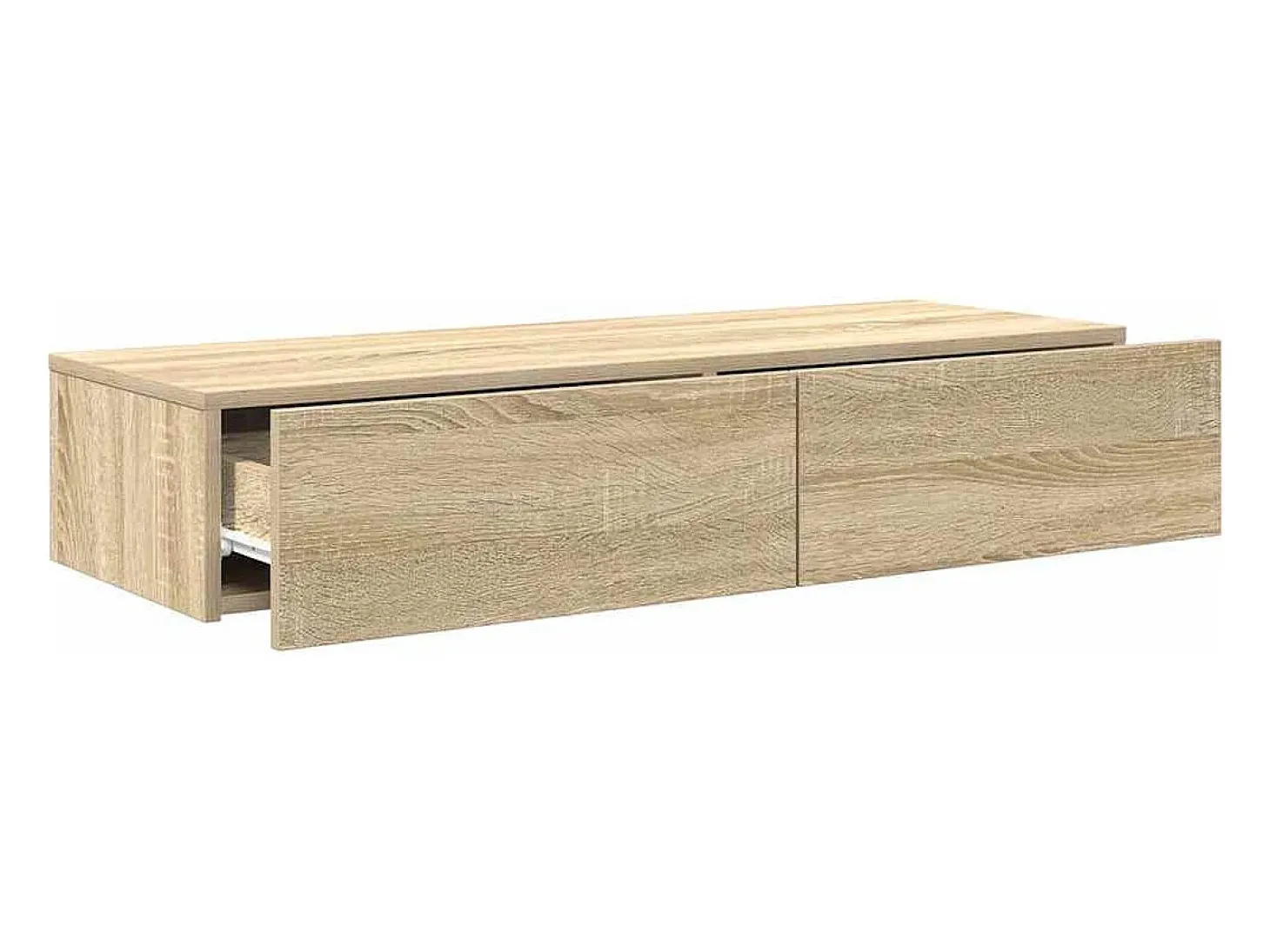 Estante de pared con cajones de madera de ingeniería de roble sonoma