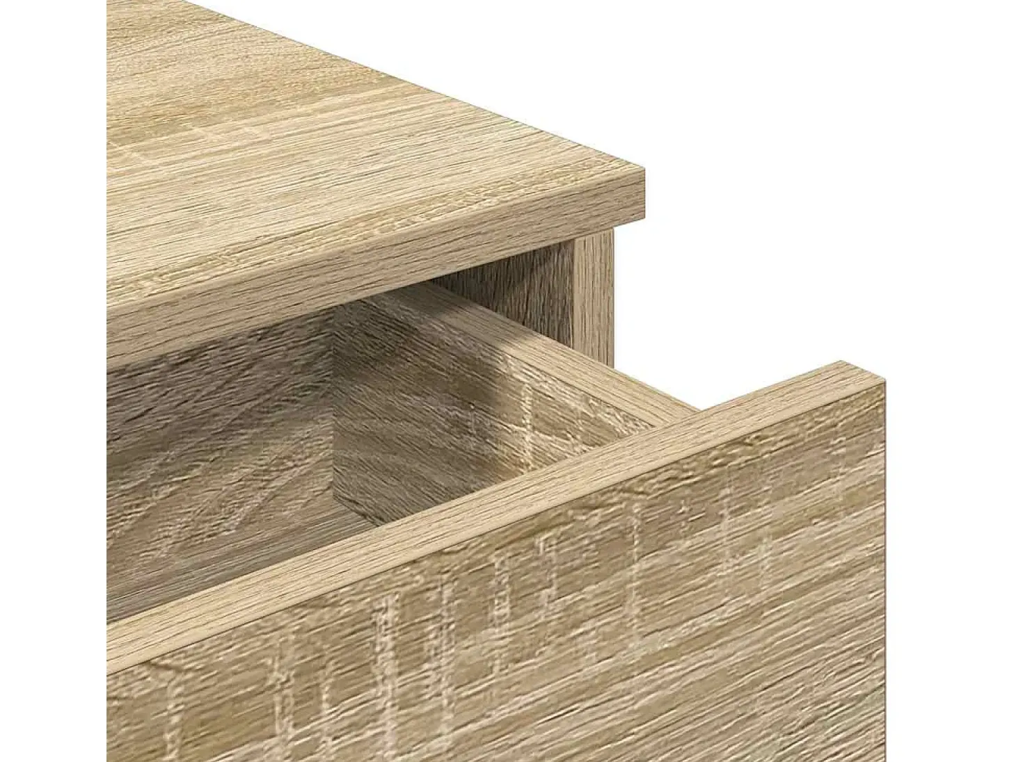 Estante de pared con cajones de madera de ingeniería de roble sonoma
