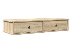 Estante de pared con cajones de madera de ingeniería de roble sonoma