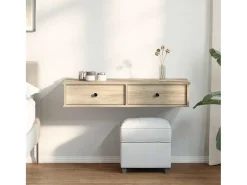 Estante de pared con cajones de madera de ingeniería de roble sonoma