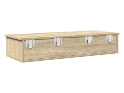 Estante de pared con cajones de madera de ingeniería de roble sonoma