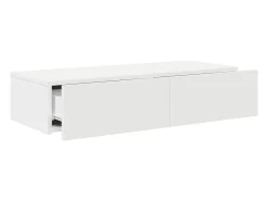 Estante de pared con cajones blanco 80x33x17 cm madera de ingeniería