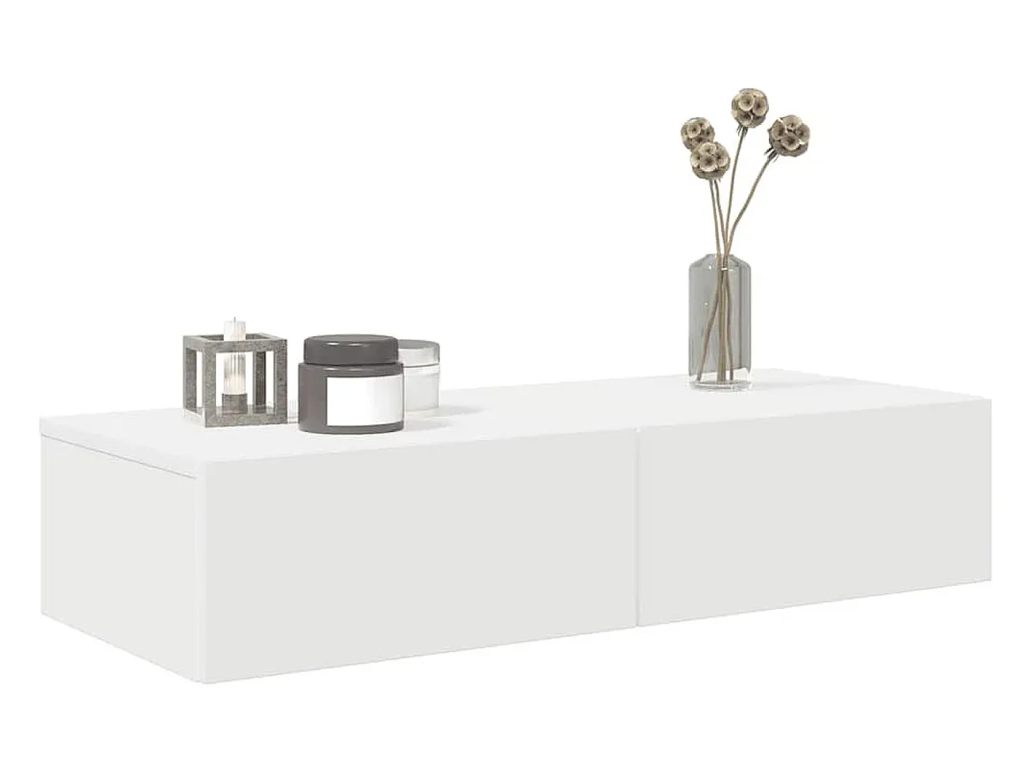 Estante de pared con cajones blanco 80x33x17 cm madera de ingeniería