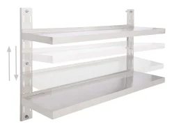 Estante de pared de 2 niveles Acero inoxidable 120x30 cm