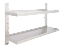 Estante de pared de 2 niveles Acero inoxidable 120x30 cm