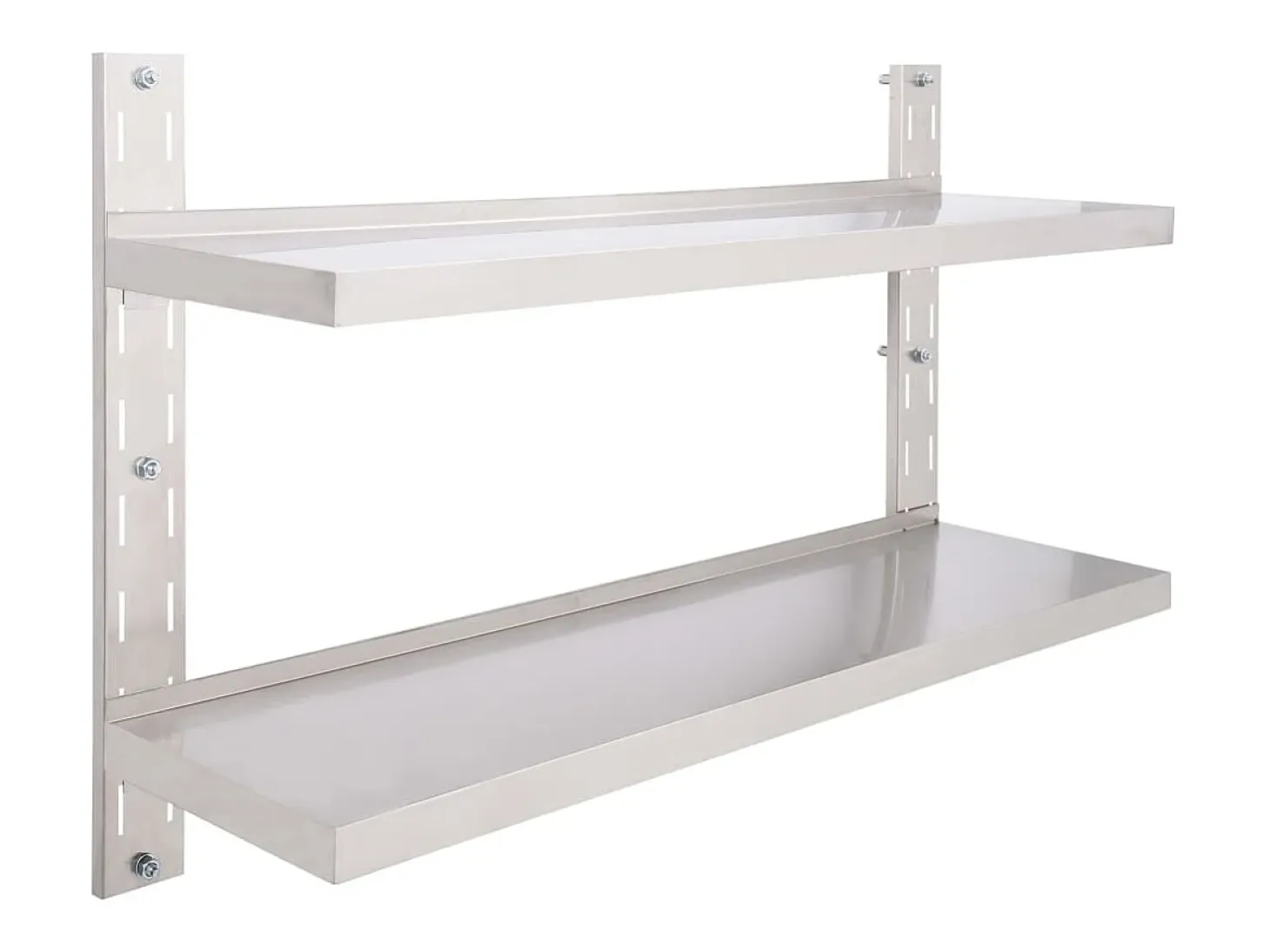 Estante de pared de 2 niveles Acero inoxidable 120x30 cm