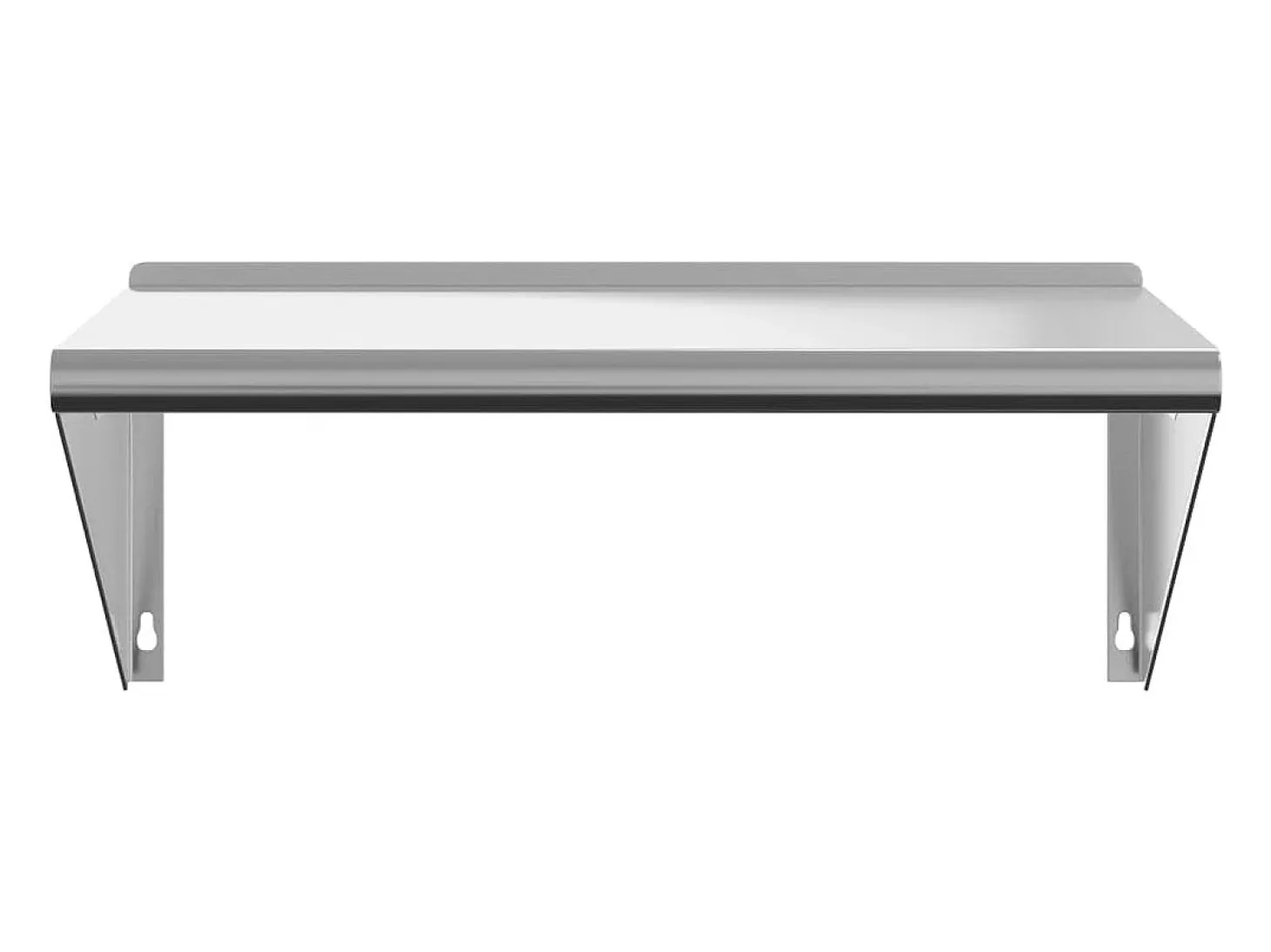Estante de pared de acero inoxidable plateado 75x45x31 cm ES942604