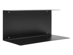 Estante de pared de acero negro 40 x 18 x 18 cm