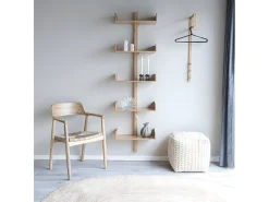 Estante de pared de bambú natural 50 x 180 cm