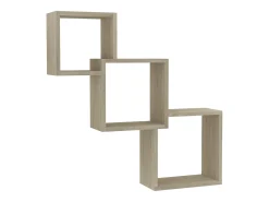 Estante de pared de cubo contrachapada color roble 68x15x68cm ES880037