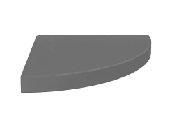 Estante de pared de esquina gris brillante MDF 35x35x3,8 cm ES74796