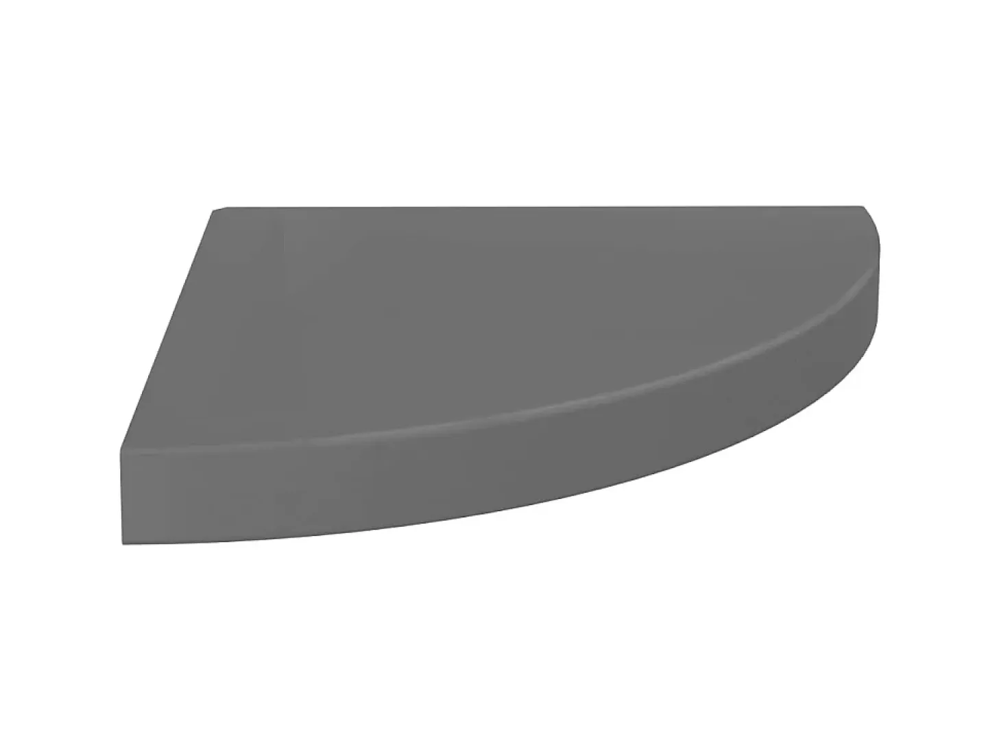 Estante de pared de esquina gris brillante MDF 35x35x3,8 cm ES74796