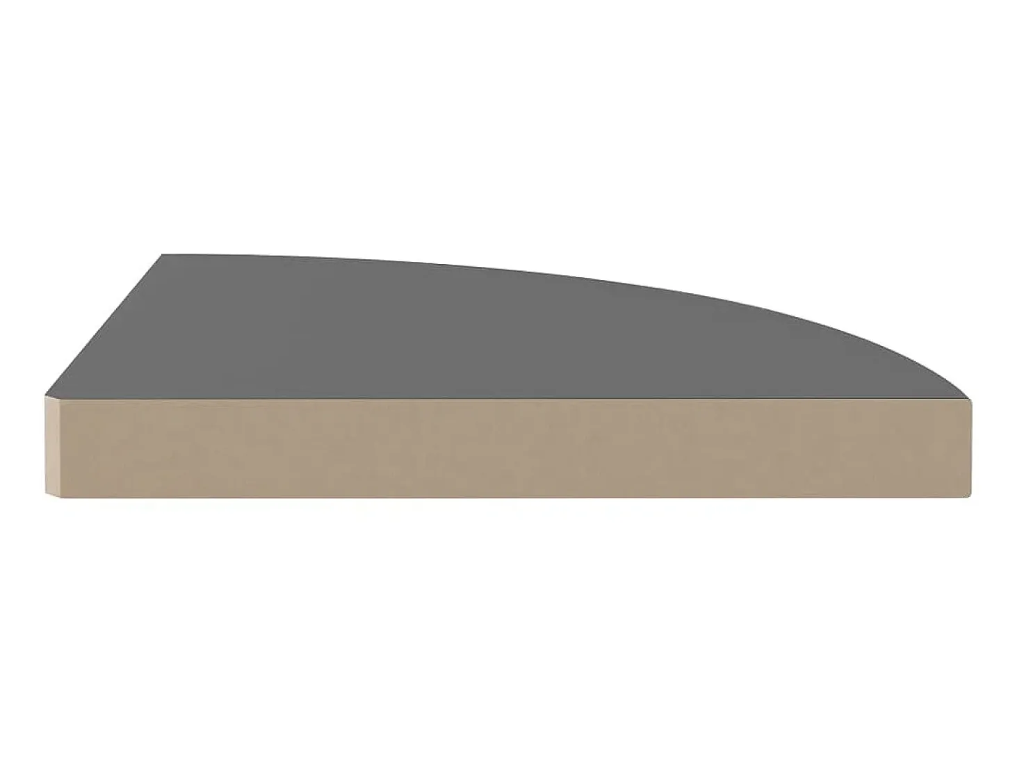 Estante de pared de esquina gris brillante MDF 35x35x3,8 cm ES74796