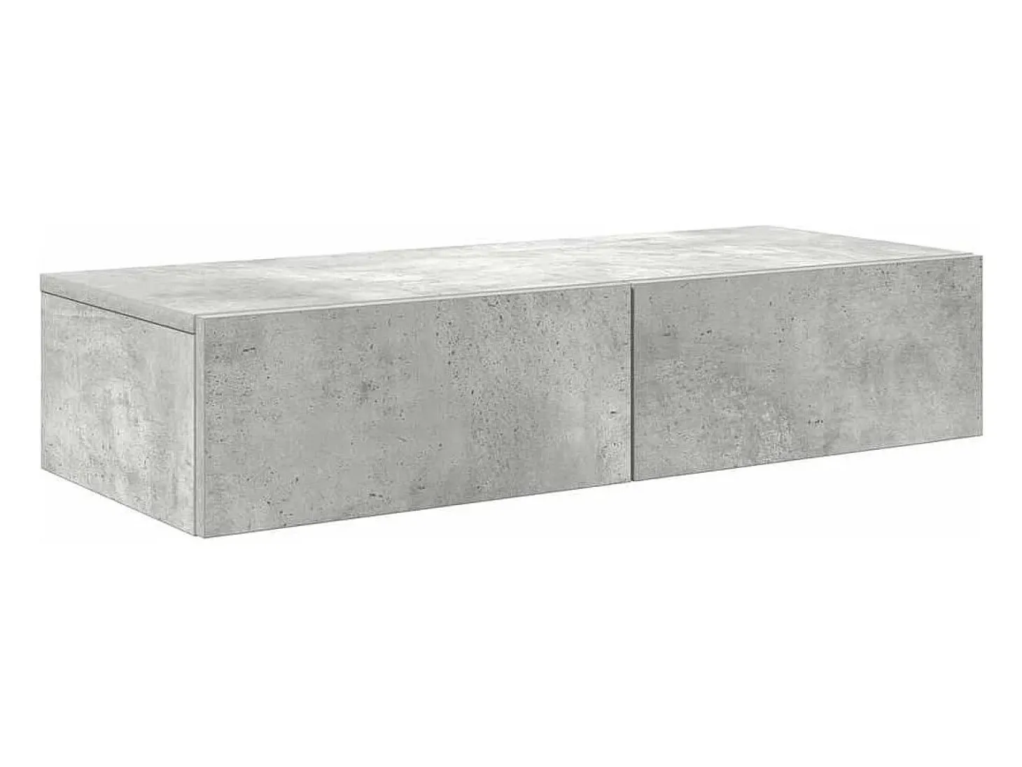 Estante de pared de madera de ingeniería de color gris hormigón con cajones