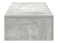 Estante de pared de madera de ingeniería de color gris hormigón con cajones