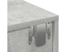 Estante de pared de madera de ingeniería de color gris hormigón con cajones