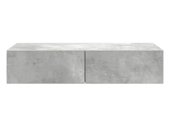 Estante de pared de madera de ingeniería de color gris hormigón con cajones