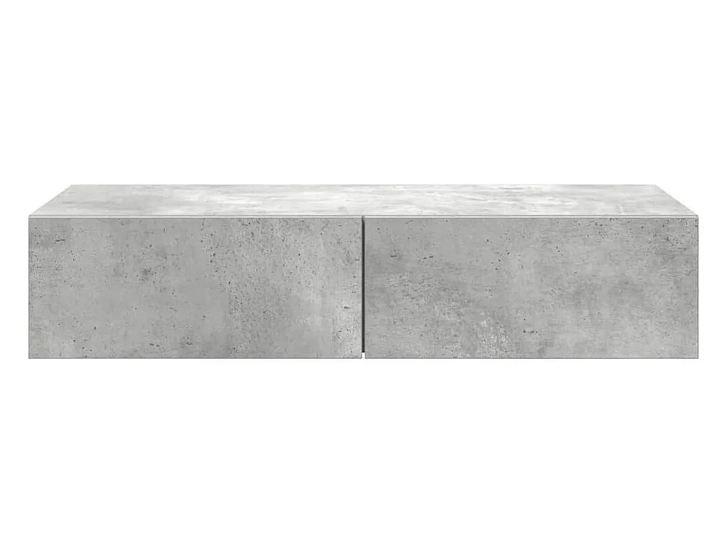 Estante de pared de madera de ingeniería de color gris hormigón con cajones