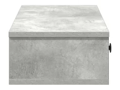 Estante de pared de madera de ingeniería de color gris hormigón con cajones